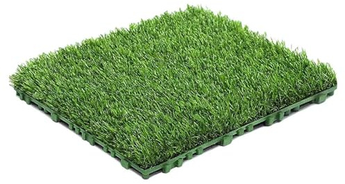 QAUUCP Tuiles d'herbe Artificielle éPaisses Lot de 10 Dalles Gazon synthétique emboîtables 30,5 x, cm