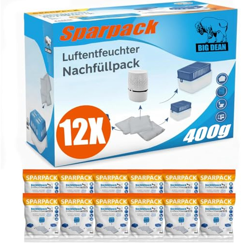 Luftentfeuchter Nachfüllpack 12 x 400 Gramm Premium Granulat