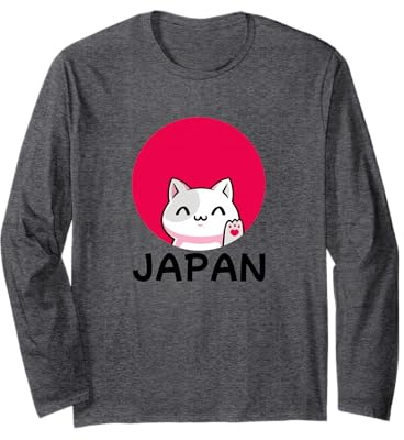 Tops, Camisetas y Accesorios de Viaje con diseño de Gato de la Suerte Manga Larga