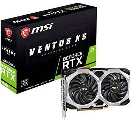 MSI Gaming GeForce RTX 2060 6 GB GDRR6 192 bits HDMI/DP Ray Tracing Arquitectura VR Ready Tarjeta gráfica (RTX 2060 Ventus XS 6G OC)