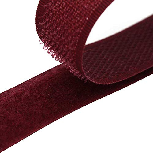 4m Klettband zum Nähen 20mm Flausch- & Hakenband 50 Farben Klettverschluss, Größe:20mm, Gurtband:048 weinrot