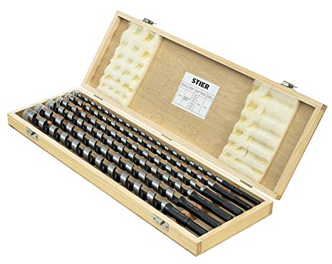 STIER Schlangenbohrer Tieflochbohrer Set 6-teilig 385/460 mm 10-20 mm Federstahl, Holzbohrer, Holzspiralbohrer, C67E-Federstahl für Präzisionsbohrungen