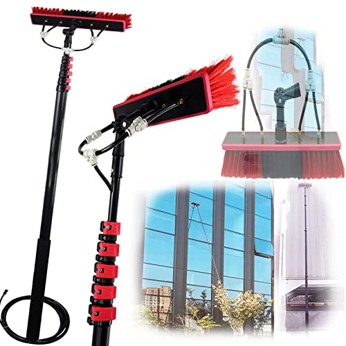 YEITH Kit Pulizia Pannelli Fotovoltaici, Spazzola Pulizia dei Vetri, Kit di Pulizia Telescopico, Spazzolone per Fotovoltaico, Pulizia Pannell Solari Automobili Caravan,10.8m/36FT