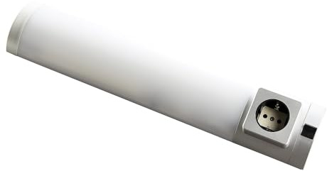 LED Unterbauleuchte DETMOLD, 44,9cm, 5W, 4000K, 250lm, IP20, mit Steckdose 1-fach, mit Ein-/Auschalter, weiß