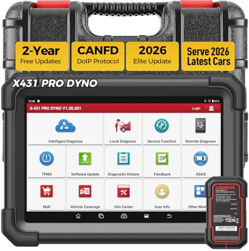 2026 LAUNCH X431 PRO Dyno OBD2 KFZ Diagnosegerät Auto mit ECU Codierung | 38+ Dienste, Bi-direktionale Steuerung, OEM Alle-System-Diagnose Scan Tool, AutoAuth für FCA SGW, VAG, 2 Jahre Update