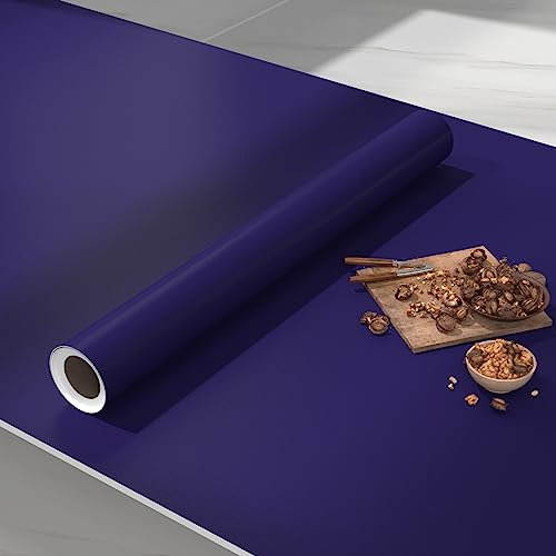 Fvlow Papier Peint Autocollant Bleu Azur pour Meubles - Film Adhésif Décoratif pour Chambre à Coucher et Salon - Yapete 40 cm x 500 cm