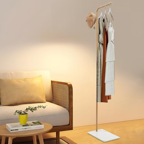 OMGGYER Porte-manteaux en métal - Moderne et robuste - Petit porte-manteaux - Avec pied en ardoise - Charge maximale : 35 kg - Blanc