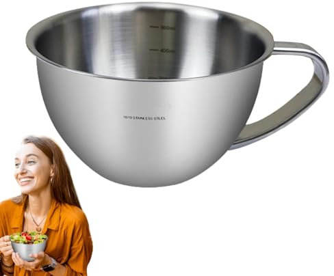 Vaso medidor de acero inoxidable, vaso medidor con asa, jarra de acero inoxidable | vaso medidor de metal, vaso de café y leche espumador de acero inoxidable, vaso medidor de acero inoxidable