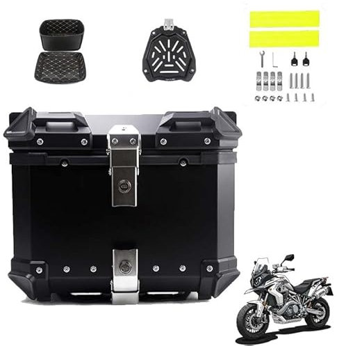 BLAFT Motorradkoffer Topcase für Harley Davidson Pan America 2020-2024, Wasserdicht Topcase Aluminium Motorrad Heckbox Reisen Motorradkoffer für Lagerung Helm Motorradkoffer,36L-Black