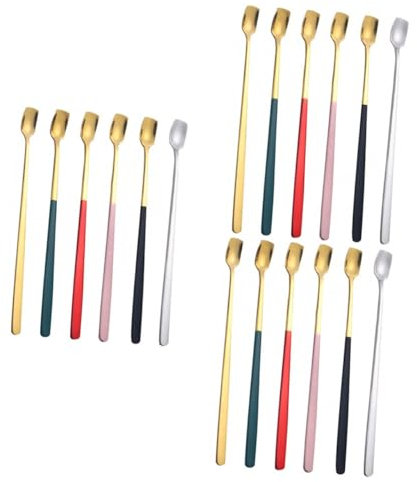 Garneck 18piezas Cucharas De De Café Inoxidable Mango Para Agitar Bebidas Calientes y Frías Diseño Elegante y Cómodo De Disponibles