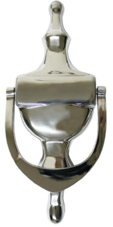 Genius® Door Knocker Polished Chrome, Victorian Urn Door Knockers for Front Door, Elegant Front Door Furniture with a Classic Period Design