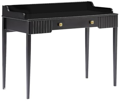 Vente-unique - Bureau Console avec 1 tiroir - MDF - Noir Mat - RENEVI - avec Rangement