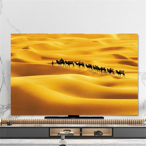Hixingo Copertura Antipolvere per TV, Motivo Paesaggio 3D Copri Televisore 32-80inch Copertura Televisore Cover TV Elastica Copri TV Protezione TV Universale (32inch,Deserto A)