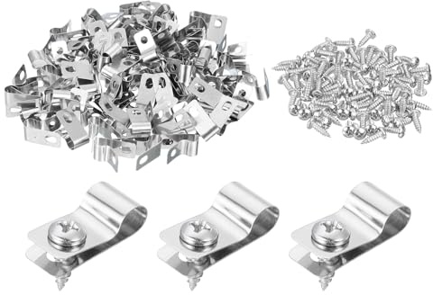 QUARKZMAN 100pz Morsetto per Recinzione Morsetti Recinzione Morsetto | per Cavi 6mm OD, per Legno Metallo Vinile Recinzione, Montaggio, con Viti