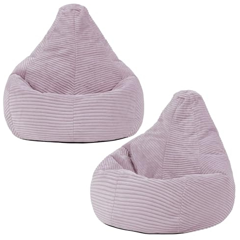 Icon Dalton Cord Sitzsack Kinder mit Füllung, 2er Pack, Lila | In Deutschland Hergestellt, Sitzsack Sessel, Weicher Cordstoff, Kinder Sessel für Kinderzimmer und Schlafzimmer
