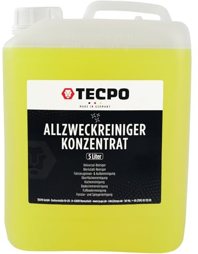 TECPO Nettoyant universel concentré universel, 5 litres de nettoyant universel, nettoyant pour sols, nettoyant puissant et nettoyant industriel pour une propreté fraîche et hygiénique