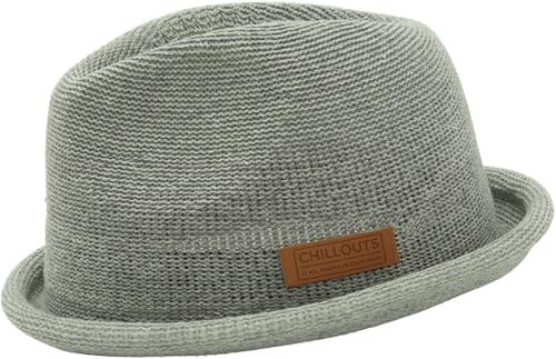CHILLOUTS Tocoa Hat - Pork Pie Hut Herren/Damen, 100% Polyester, Unisex Sommer Trendhut, Crushable, Adjustable, grau, S-M