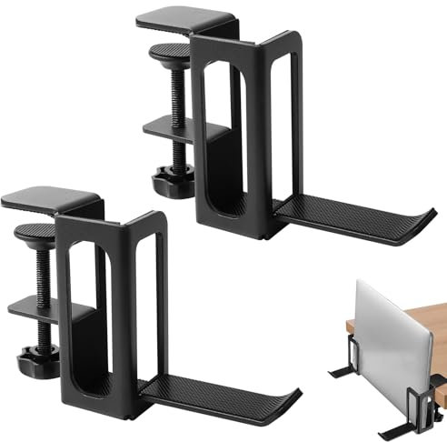 WANDGU Support Latéral pour Ordinateur Portable : Support Ajustable en Métal, Support De Bureau Latéral sans Perçage pour Ordinateur Portable, Documents