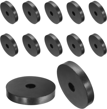 QUARKZMAN 12Pcs Espaciadores de Goma 60mm OD x 12mm ID x 10mm Altura Redondos Espaciadores Antivibración Arandelas de Goma Gruesas