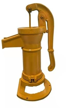 Gusseisen Original Manuelle Wasserpumpe Handbrunnenpumpe altmodische Handdruck Brunnen Kopf Brunnen Wasserpumpe Kindergarten Druckbrunnen (Gelb 8,2kg)