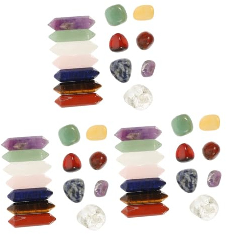 OATIPHO 3 series Piedras Terapéuticas Cristales Piedra Preciosa De Cuarzo Para Hacer Piedras De Escritorio Y Cristales Terapéuticos Adornos De Piedra Piedra De Cristal 14 piezas x 3