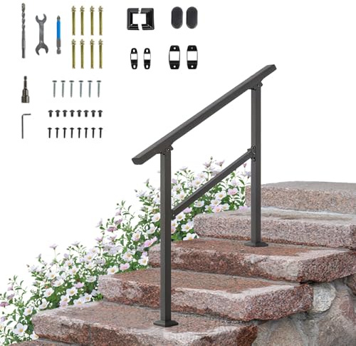 YUZINO 102cm TreppengeläNder AußEn, HandläUfe FüR Treppen Fit 1-3 Stufen, Adjustable Winkel GeläNder Treppe FüR Garten Garage Veranda