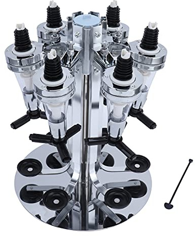 Klatata Servitore di distributore di liquori rotanti a 6 bottiglie con 30 ml di versato misurato - maggiordomo della barra in acciaio per alcol di vino - monte murale o scaffale -