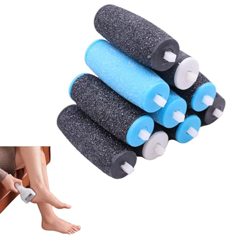 10 Stück Ersatzrollen für Hornhautentferner, Rollen für Pediküre, Nachfüllungen für Elektrische Fußfeile Velvet Smooth, 3 verschiedene Rauheiten für Pediküre und Fußpflege, Entfernung Hornhaut, Haut