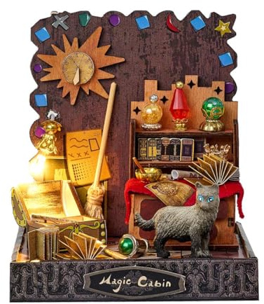 PizazzToy 3D Puzzle Holz Haus für Erwachsene, DIY Montage 3D Holzpuzzle Miniatur-Haus Bastelset, Weihnachten 2025 Dekoration Geschenk Modell