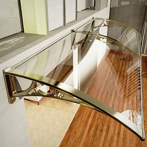 Zickdom Auvent de Porte en Aluminium - Marquise Imperméable pour Entrée,Terrasse,Patio - Extérieur