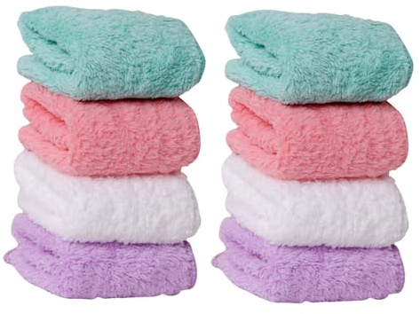 Serviette à Salive Carrée pour Bébé Garçon et Filles, 8 Pièces | Tissu Épais en Fibre Polyester et Polyamide, Usage Solide, Format Lavable pour Toilette Quotidienne Couleur Aléatoire