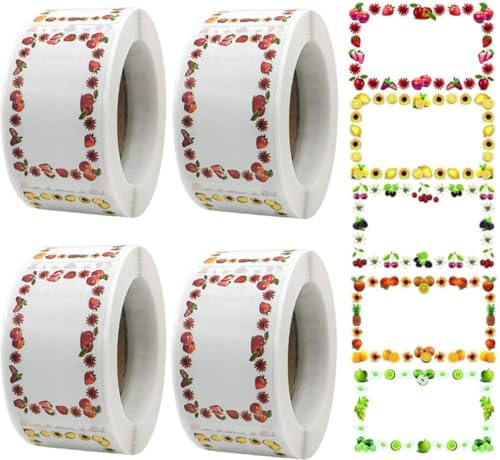 1000 Etiquettes Autocollantes Bocaux, BetterJonny Étiquettes à Confiture Tiquettes Autocollantes CongéLation Alimentaire pour Pots De Confiture, Pots à éPices, Bouteilles, Stockage des Aliments