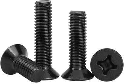 Flache Rundkopfschrauben, 50/100 Stück M2 Mini Kleine schwarze Stahlkreuz-Senkkopfschrauben(18mm,M2.0)
