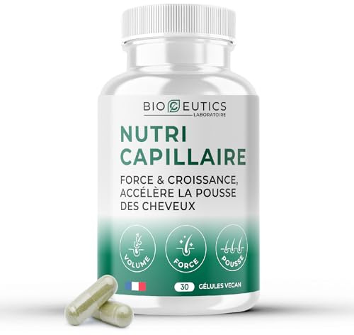 Bioceutics AnaGain Nu Complément Alimentaire Cheveux | Biotine Zinc Selenium Pour Pousse Des Cheveux Et Densité | Vitamine Cheveux Pour Femme Et Homme | Programme 1 Mois De 30 Gélules