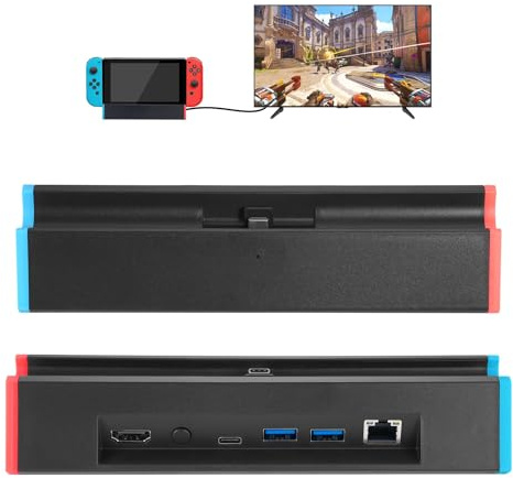 Docking Station kompatibel mit Nintendo Switch 2, TV Dock mit 4K@120Hz HDMI, 100W USB-C PD, LAN Anschluss, 2× USB 3.0, Laden & Spielen für TV und Desktop