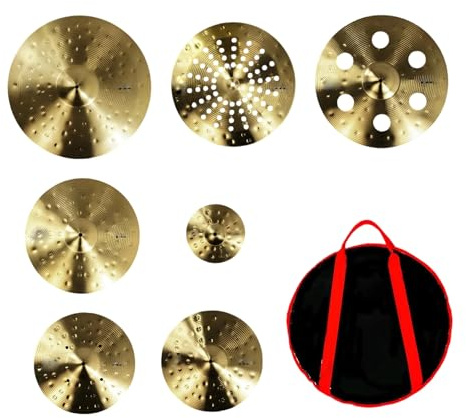Estándar Platillos Batería Platillos Set Pack Splash Ride Hi-Hats Trash Crash Instrumento De Percusión Profesional