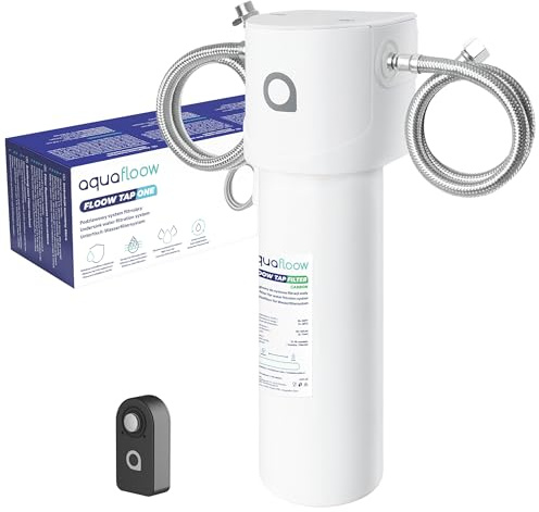 Aquafloow Système de Filtre à Eau Sous Évier avec Filtre CARBON, Réduit le Chlor, les Substances Organiques, Améliore le Goût, avec Minuterie, Connexion Directe, Changement de Filtre Rapide