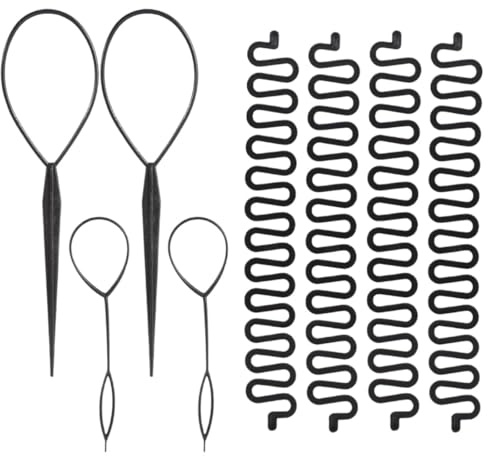 MIRKUZI 8 strumenti per trecce da donna, strumenti per trecce francesi millepiedi,strumento per chignon fermagli per acconciature francesi
