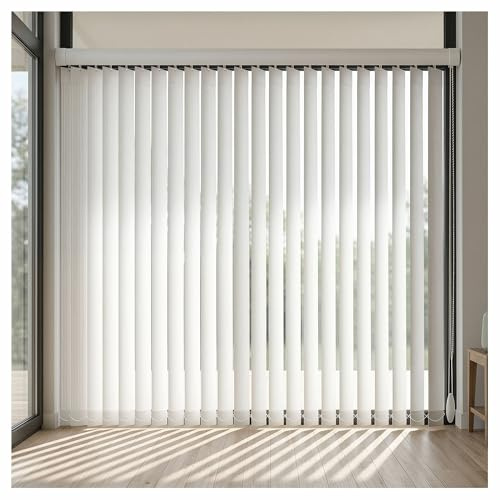Lamellenvorhang Vertikaljalousie für Haus Wohnung Terrasse, Weiß Lichtfilterung Vertikalanlage Schiebevorhang 60 90 170 210 280 160 cm, Anpassbar Sichtschutz Lamellen Jalousie(210cmWx200cm)