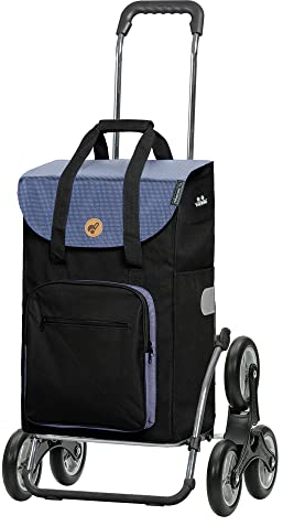 Andersen Einkaufstrolley - klappbar - 45 Liter - Treppensteiger - mit Kühlfach - Aufhängung für Einkaufswagen - belastbar 50 kg - Aluminium - Trolley - Rad Ø 3 x 13 cm - Royal Shopper Wismar schwarz