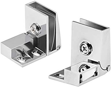 sourcing map 1 Paar Glastür Vitrine Schranktür Scharnier Glas Schelle für 3-5mm Dicke