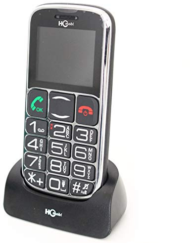 HC Mobi Easy to Use Senior Older People Mobile Phone Big Dial Buttons Help SOS Function Desk Charger