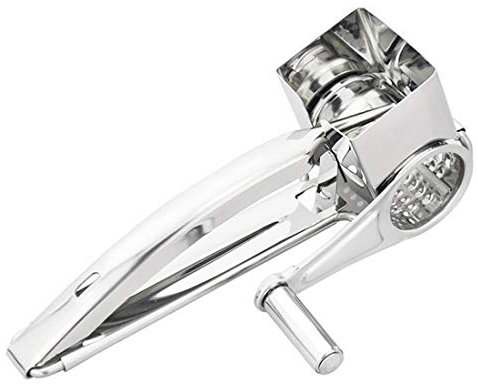 KUANDARGG La sécurité Moulin à Râpe Fromage 1 Tambour INOX - Simple, Résistant et Efficace Moulin à râper Le Fromage à pâte Dure Multifonctionnel, Silver
