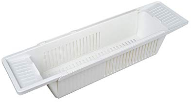 N/Y Bath Tub Rack Trays 58.5~86cm Adjustable Length Bathtub Shelf Rack Bath Caddy Tray Bathroom Storage Extendable Bath Tub Caddy Bathroom Stand for Home