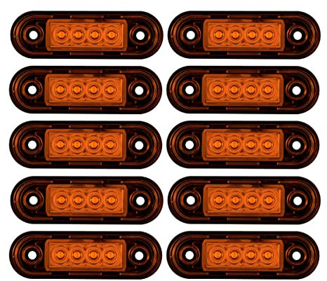 10x 4 LED Gelb Begrenzungsleuchten 12V 24V Positionsleuchten LKW Anhänger Bus Überrollbügel SUV