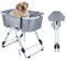 Hengriacly Pieghevole Vasca da Bagno per Cani, Altezza Regolabile Vasca da Bagno per Animali Domestici, capacità 65 kg, Bagno per Cani e Gatti di Piccola e Media Taglia - Grigio