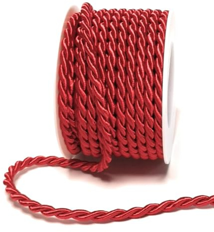 s.dekoda Kordel 10m x 6mm Rot Drehkordel Dekoband Kordelband Kordelschnur