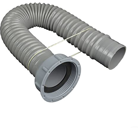 Tuyau de vidange universel pour évier de cuisine de 60 cm, 58 mm, tuyau flexible pour eaux usées, kit d'égout durable avec anneaux pré-attachés et connecteur
