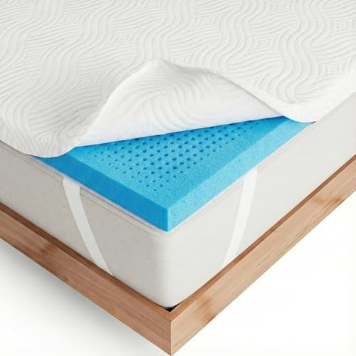 Degrees of Comfort 2 Inch Thick Memory Foam Mattress Topper Single Bed Soft Bamboo Cover for Back Pain, Mattress Topper with Anti-Slip Removable Washable Cover Rest Easy (5cm, Single Size 90x190cm)