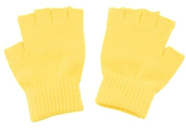 Strickhandschuhe Kinder fingerlos gelb